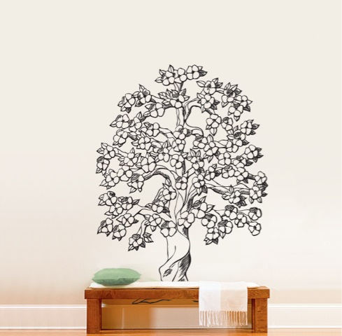 Vinyl Wall Decal Sticker Flowering Tree #652 6ft Tall Size  
